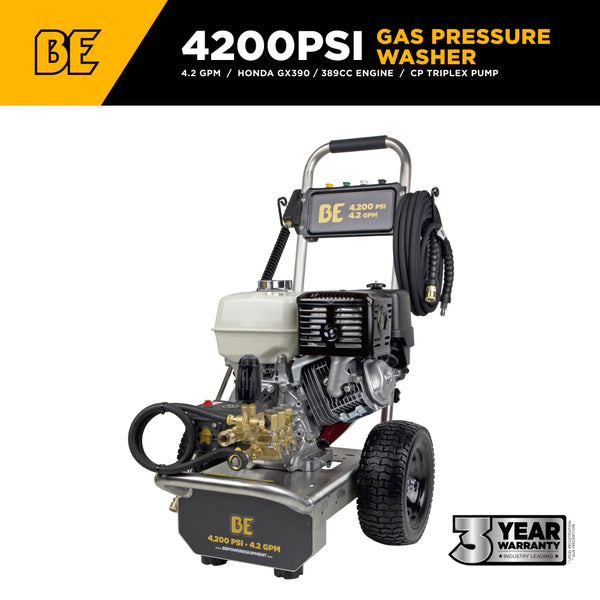 BE 4200psi 4.2gpm Honda GX390 Pressure Washer Centurion Pump
