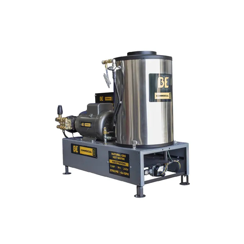 BE HW2775E1CNG Electric (1Ph) Hot Water Pressure Washer 2700 PSI 4.6 GPM Natural Gas Burner ATPRO Powerclean Eqiupment