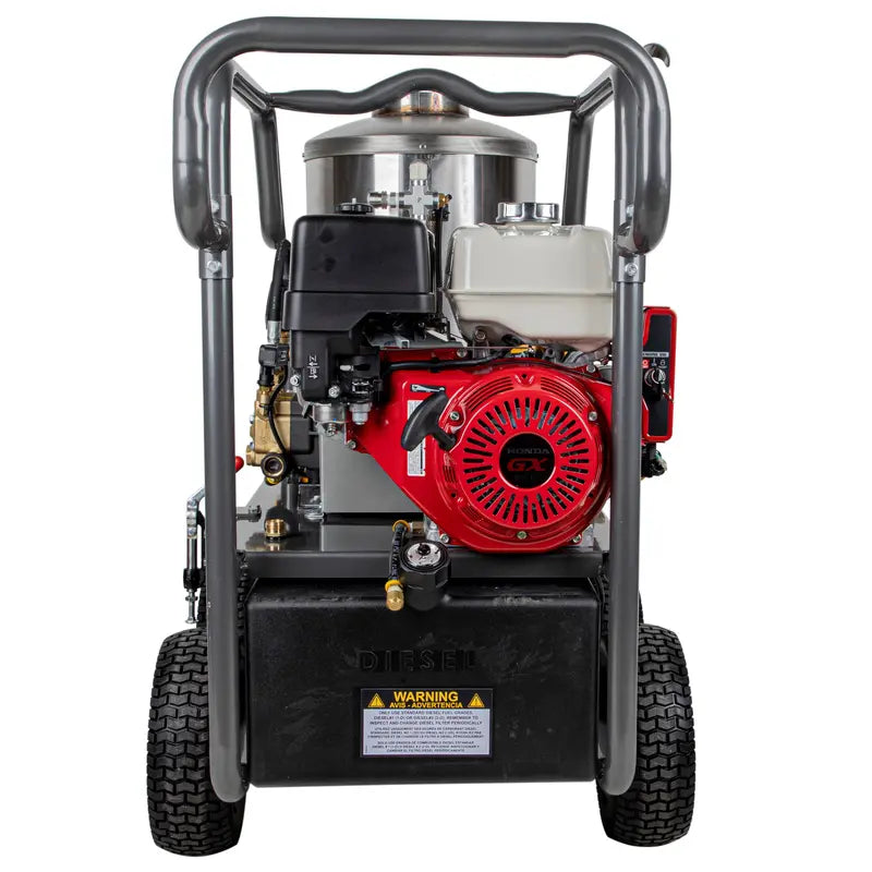 BE HW4013HBG Portable Honda Hot Water Belt Drive Gas Pressure Washer 4000 PSI 4 GPM Diesel Burner ATPRO Powerclean Equipment Inc