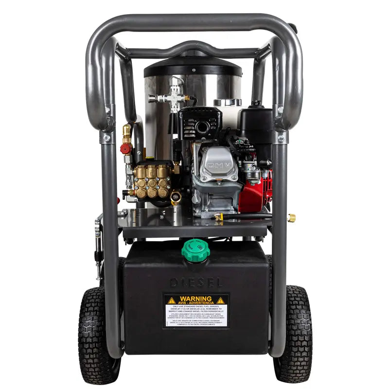 BE HW2765HG Portable Honda Hot Water Direct Drive Gas Pressure Washer 2700 PSI 2.8 GPM Diesel Burner