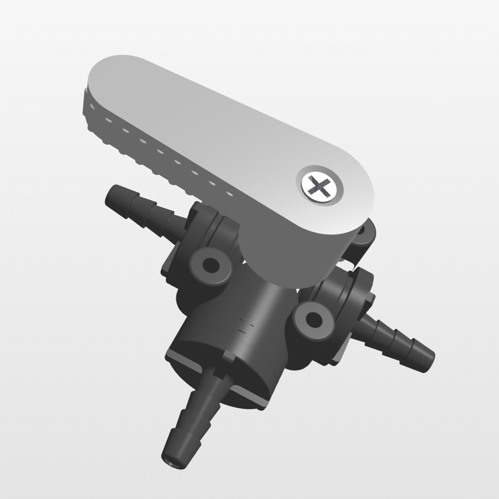 639 Series Plastic Three Way Ball Valve 125psi Viton Seal Black Poly Panel Mount 90 Degree Handle Rotation