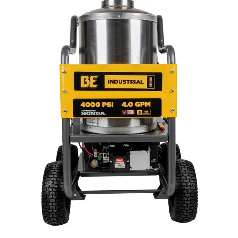 BE HW4013HBG Portable Honda Hot Water Belt Drive Gas Pressure Washer 4000 PSI 4 GPM Diesel Burner ATPRO Powerclean Equipment Inc
