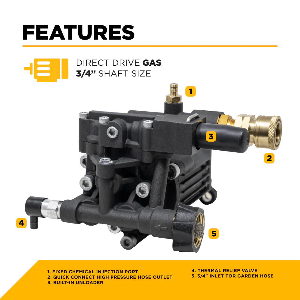 BE Centurion "Ready To Go" CAG1 Axial 3/4 Inch Gas Engine Shaft 3400psi 2.5gpm