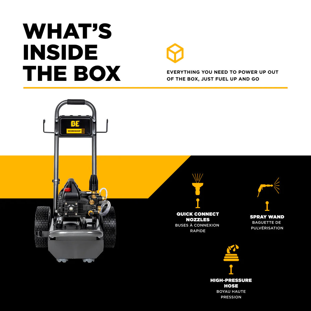 BE 1500psi 1.6gpm Electric Pressure Washer 120V Triplex Pump