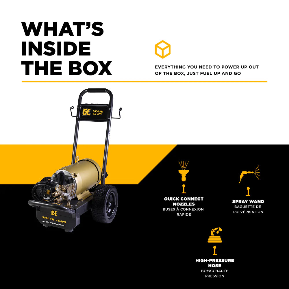 BE 220/460Volt 3000psi 4.5gpm Laveuse à pression électrique triphasée industrielle B3010E34AHE