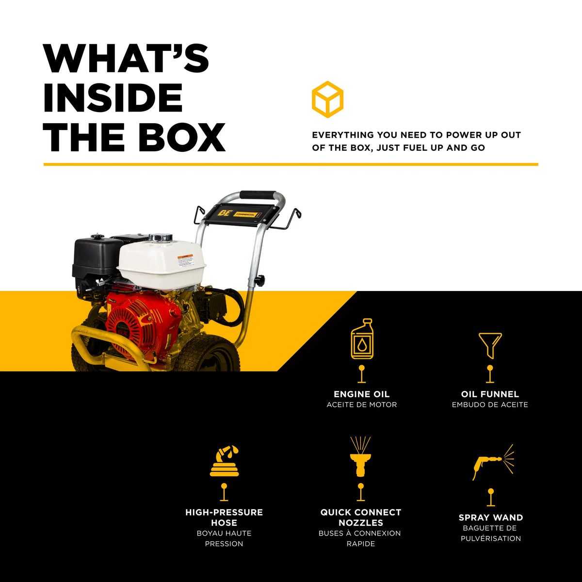 BE 3100psi 3.1gpm Honda GX200 Pressure Washer General Pump External Unloader Aluminum Frame