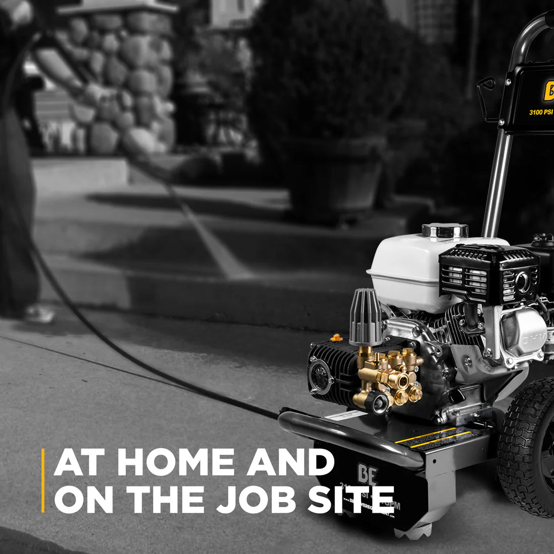 BE 3100psi 3.1gpm Honda GX200 Portable Direct Drive Pressure Washer with Internal Unloader