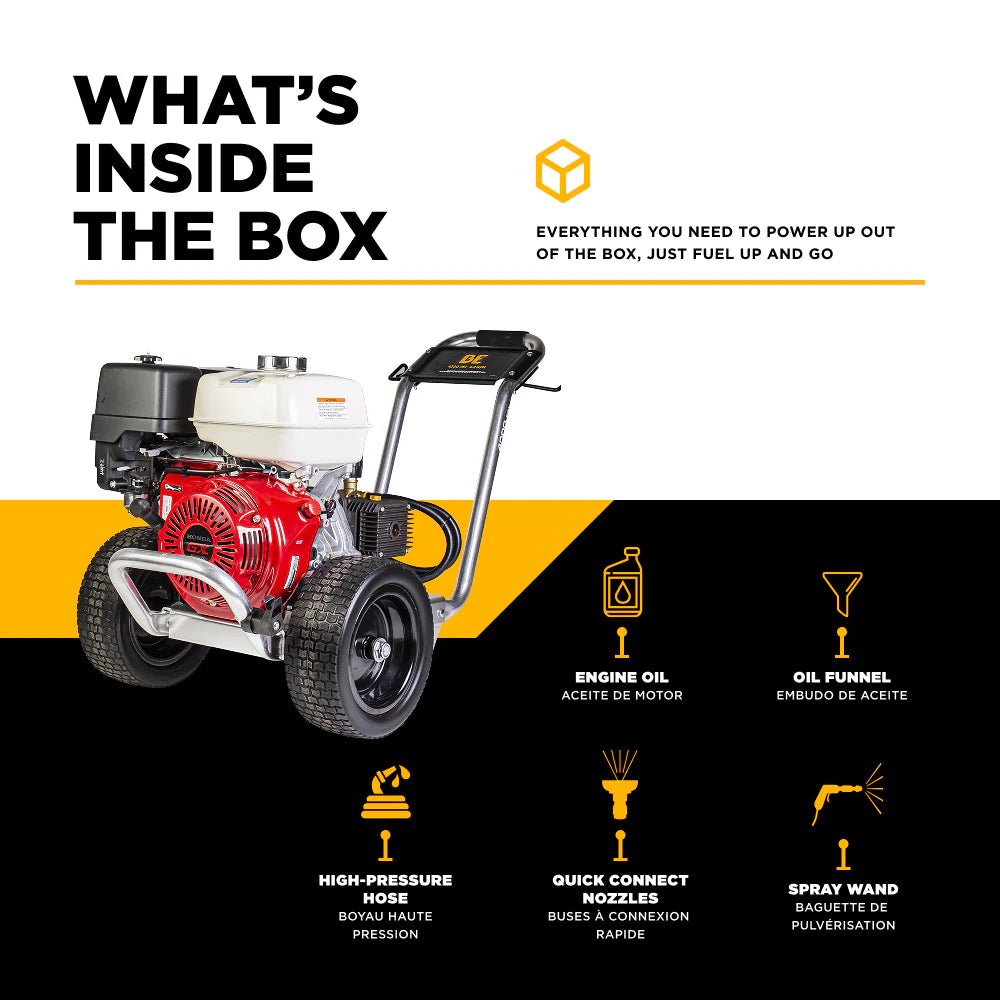 BE 4200psi 4.2gpm Honda GX390 Pressure Washer Centurion Pump External Unloader Aluminum Frame