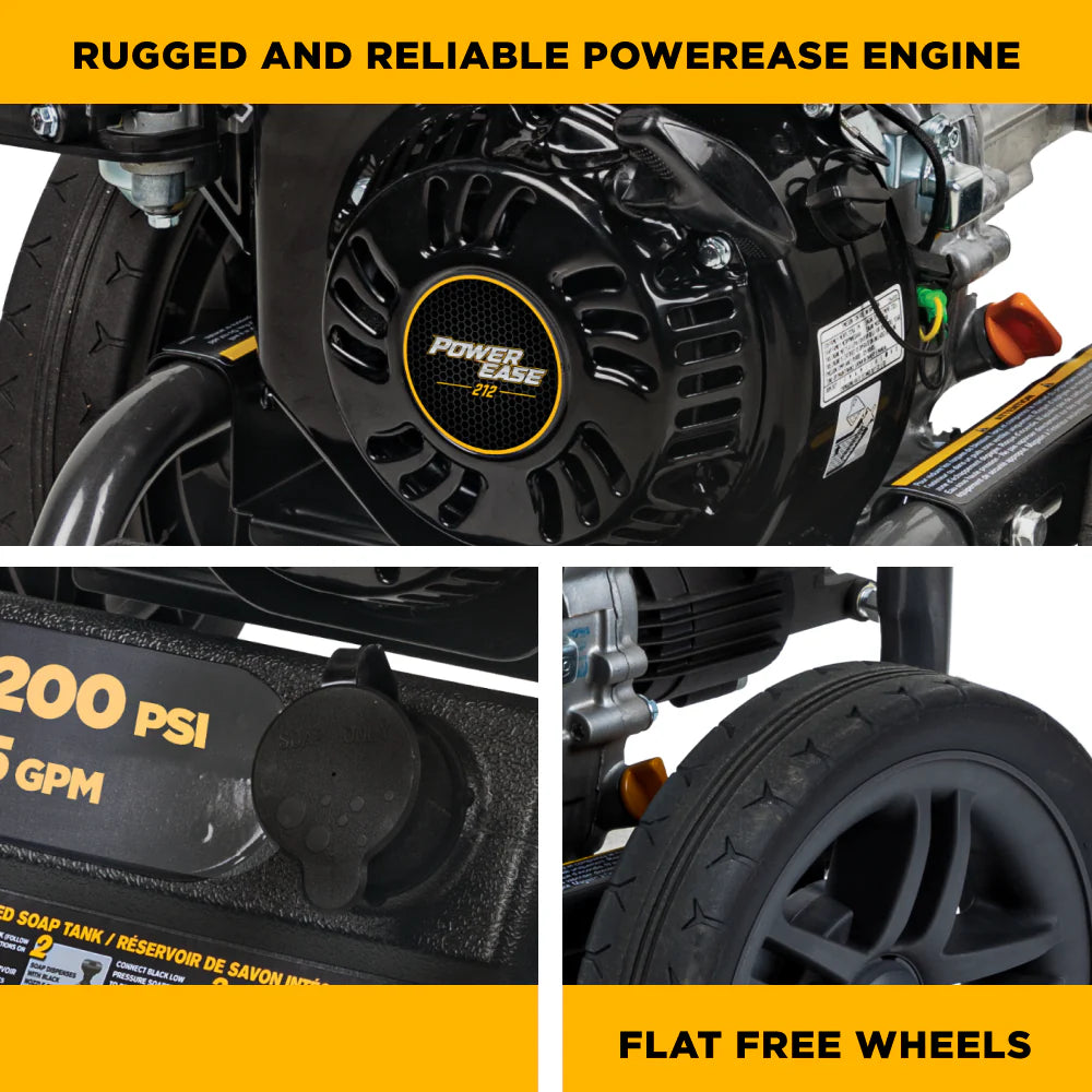 BE 3200psi 2.5gpm PowerEase R212 Portable Direct Drive Pressure Washer