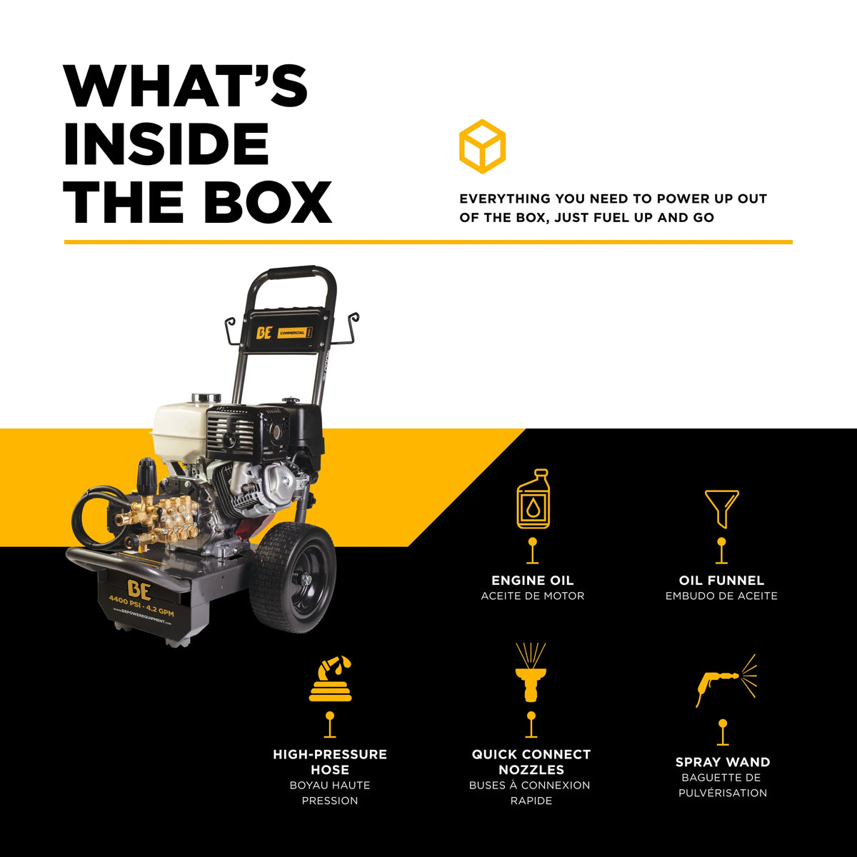 BE 4200psi 4.2gpm Honda GX390 Pressure Washer General Pump External Unloader