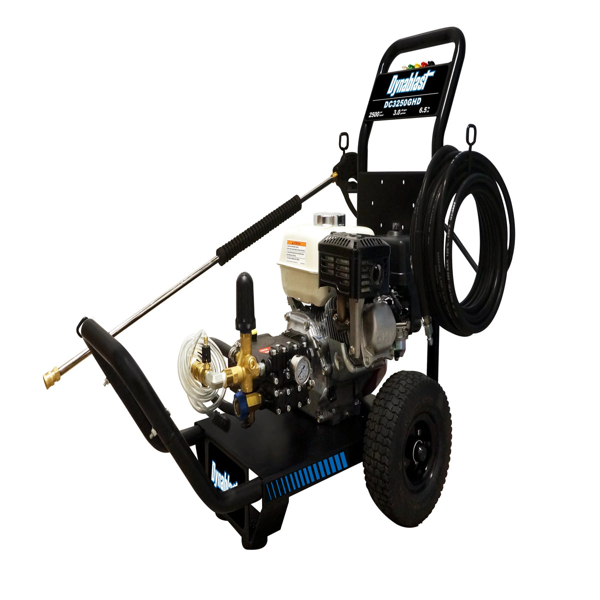 Dynablast 2500psi 3.0gpm Honda Direct Drive Gas Pressure Washer Portable Steel Frame Interpump Pump DC3250GHD