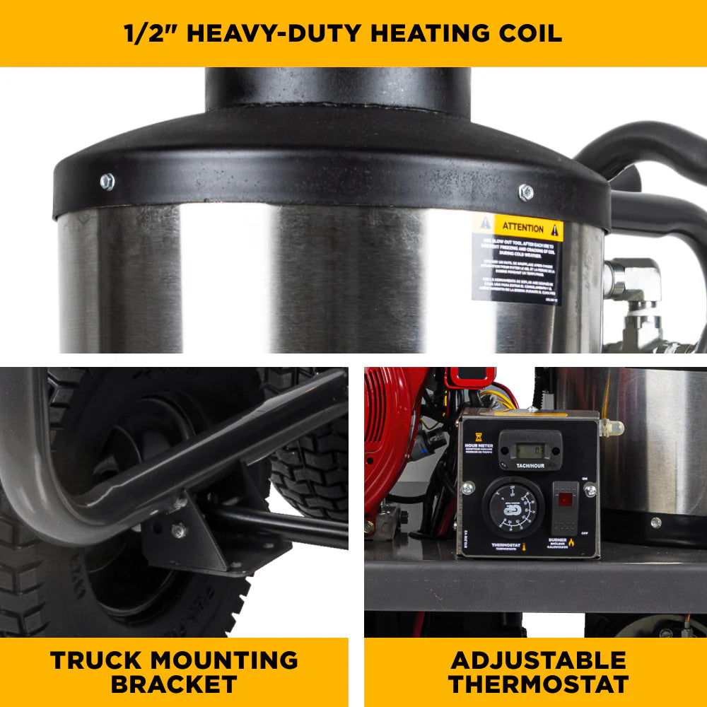 BE 4000psi 4.0gpm Honda Gas Hot Water Pressure Washer Diesel Burner Mobile Frame