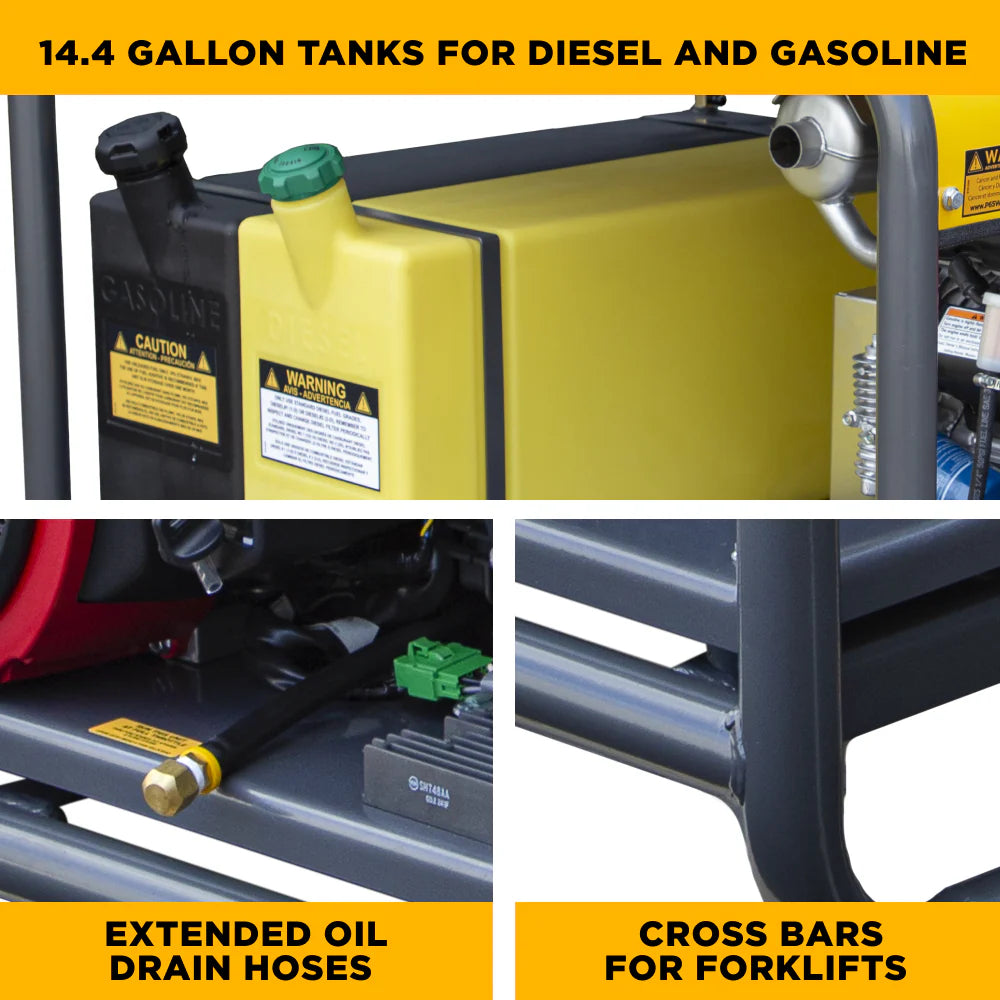 BE 4000psi 5.5gpm Honda Gas Hot Water Pressure Washer Diesel Burner Stationary Skid