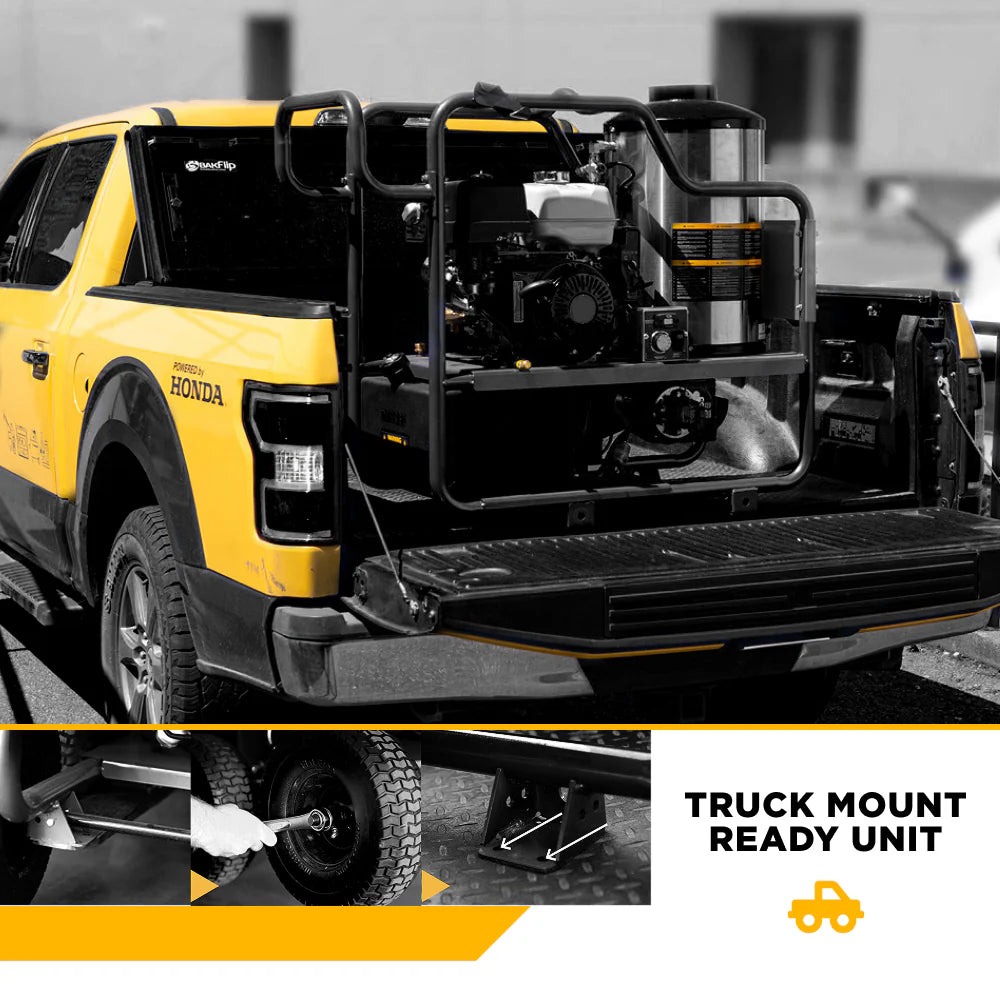 BE 4400psi 4.2gpm Powerease Gas Hot Water Pressure Washer Diesel Burner Mobile Frame