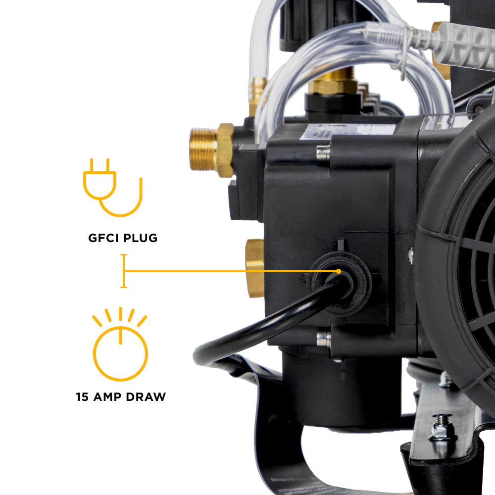 BE 1500psi 1.6gpm Electric Pressure Washer 120V Triplex Pump