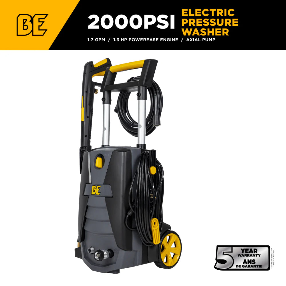 BE 2000psi 1.7gpm Electric Pressure Washer 120V