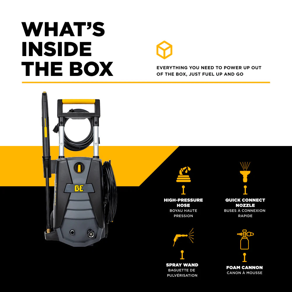 BE 2000psi 1.7gpm Electric Pressure Washer 120V