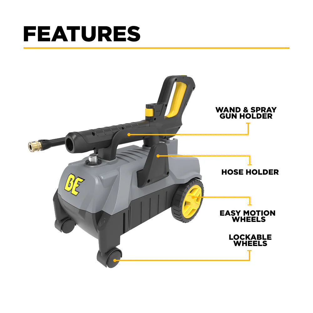 BE 2000psi 1.8gpm Electric Pressure Washer 120V