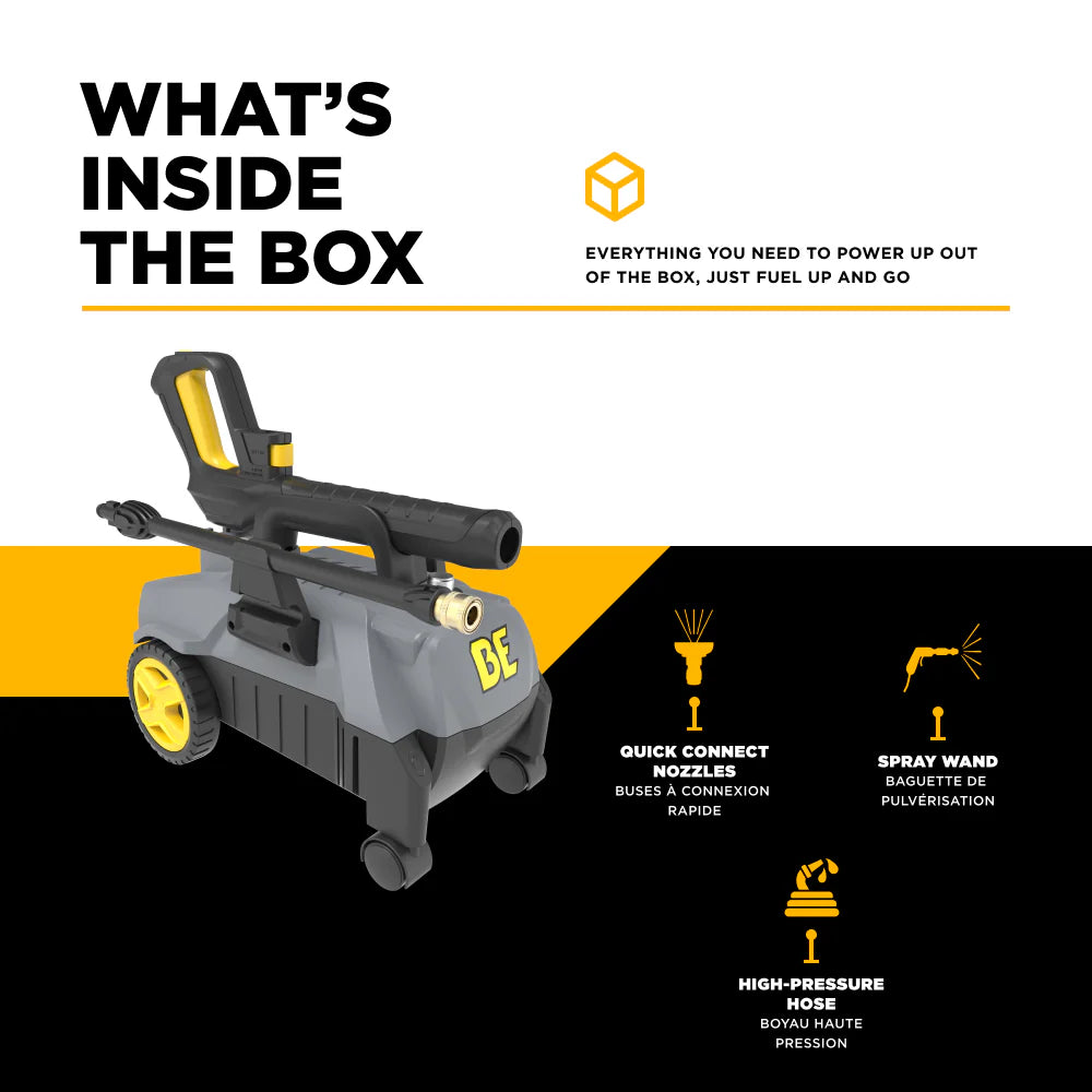 BE 2000psi 1.8gpm Electric Pressure Washer 120V
