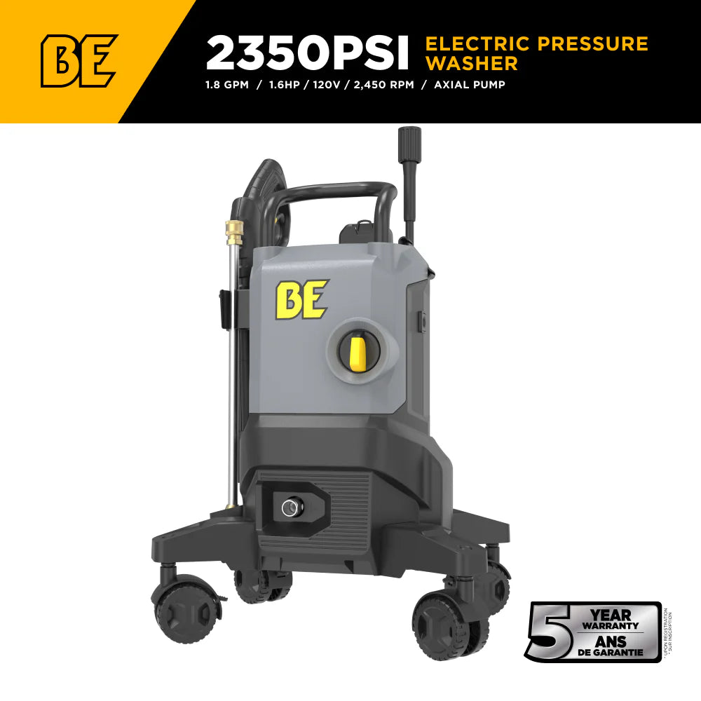 BE 2350psi 1.8gpm Electric Pressure Washer 120V