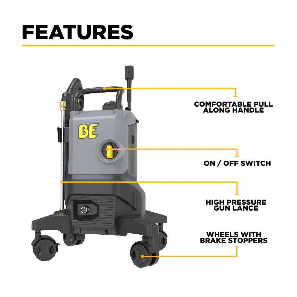 BE 2350psi 1.8gpm Electric Pressure Washer 120V