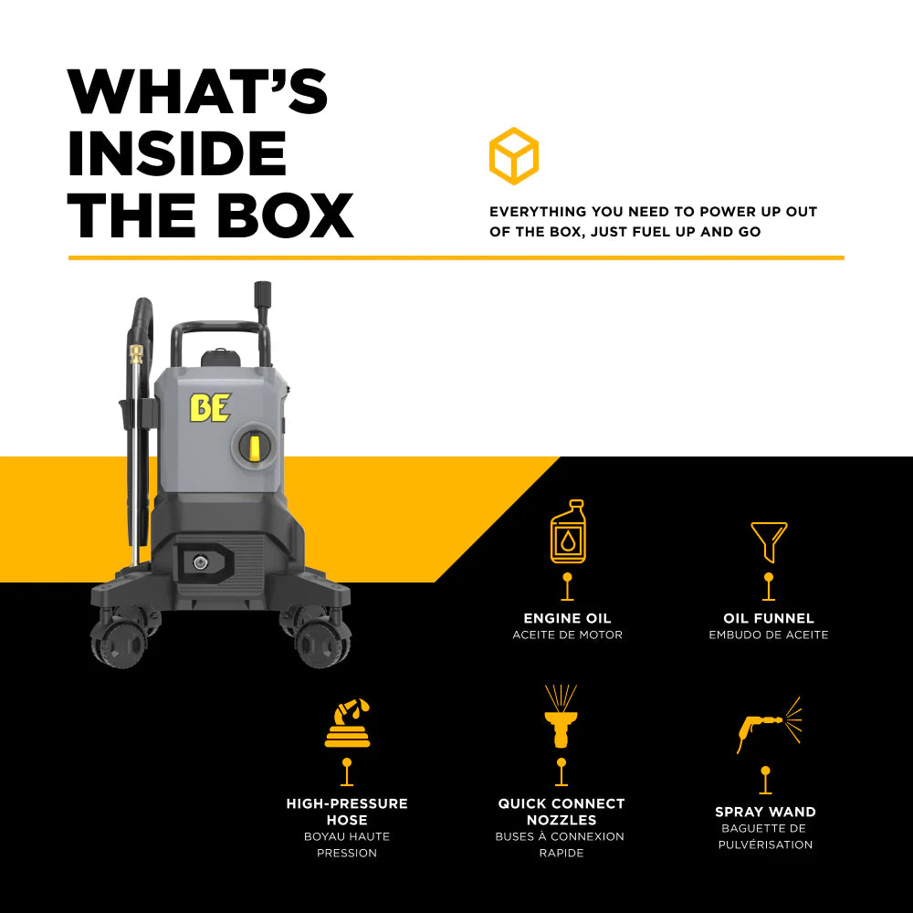 BE 110volt 2500psi 1.8gpm Residential Electric Pressure Washer P2518EN