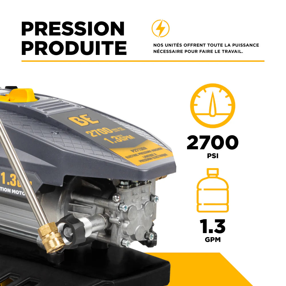 BE 2700psi 1.3gpm Electric Pressure Washer 120V