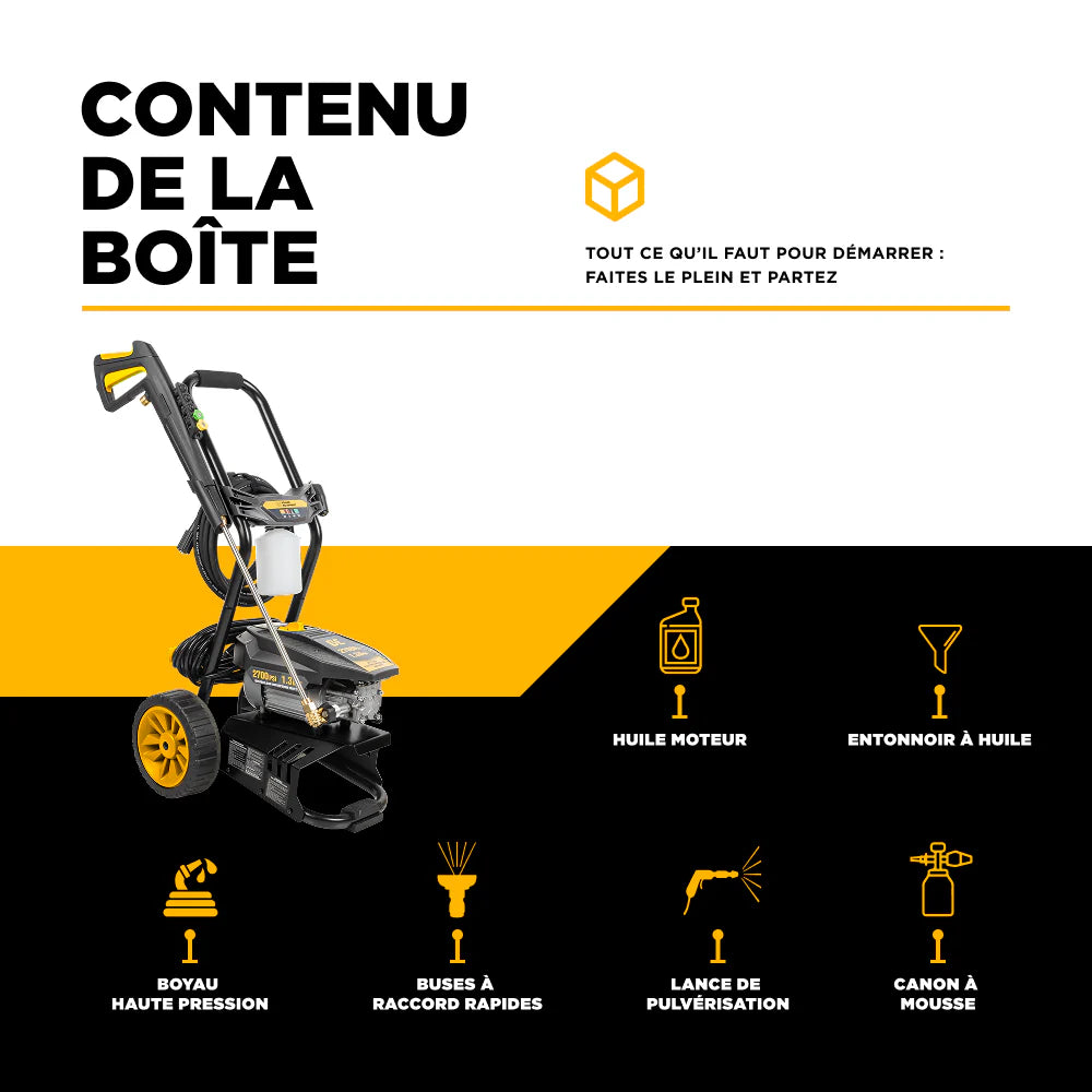 BE 2700psi 1.3gpm Electric Pressure Washer 120V