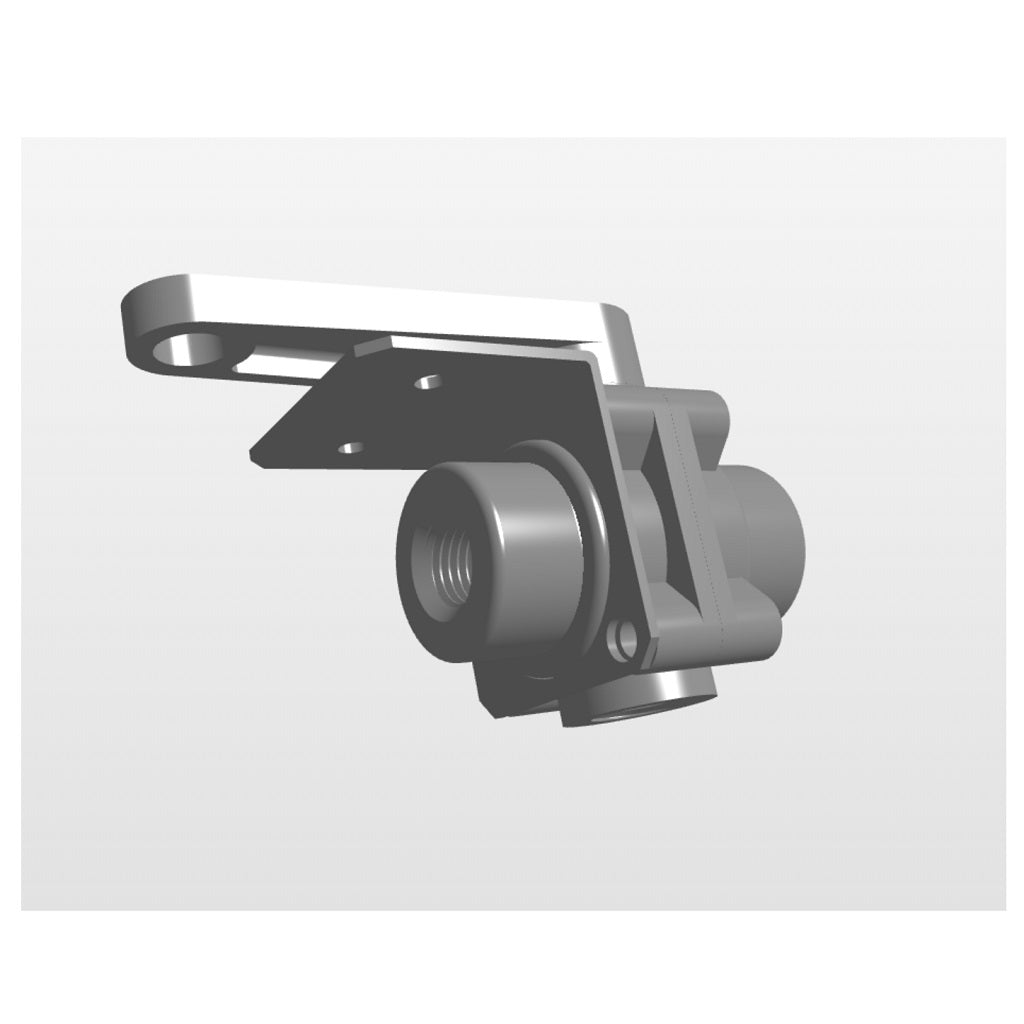 350 Series PVC Plastic Three Way Ball Valve 125psi Viton Seal Bracket Mount 180 Degree Handle Rotation
