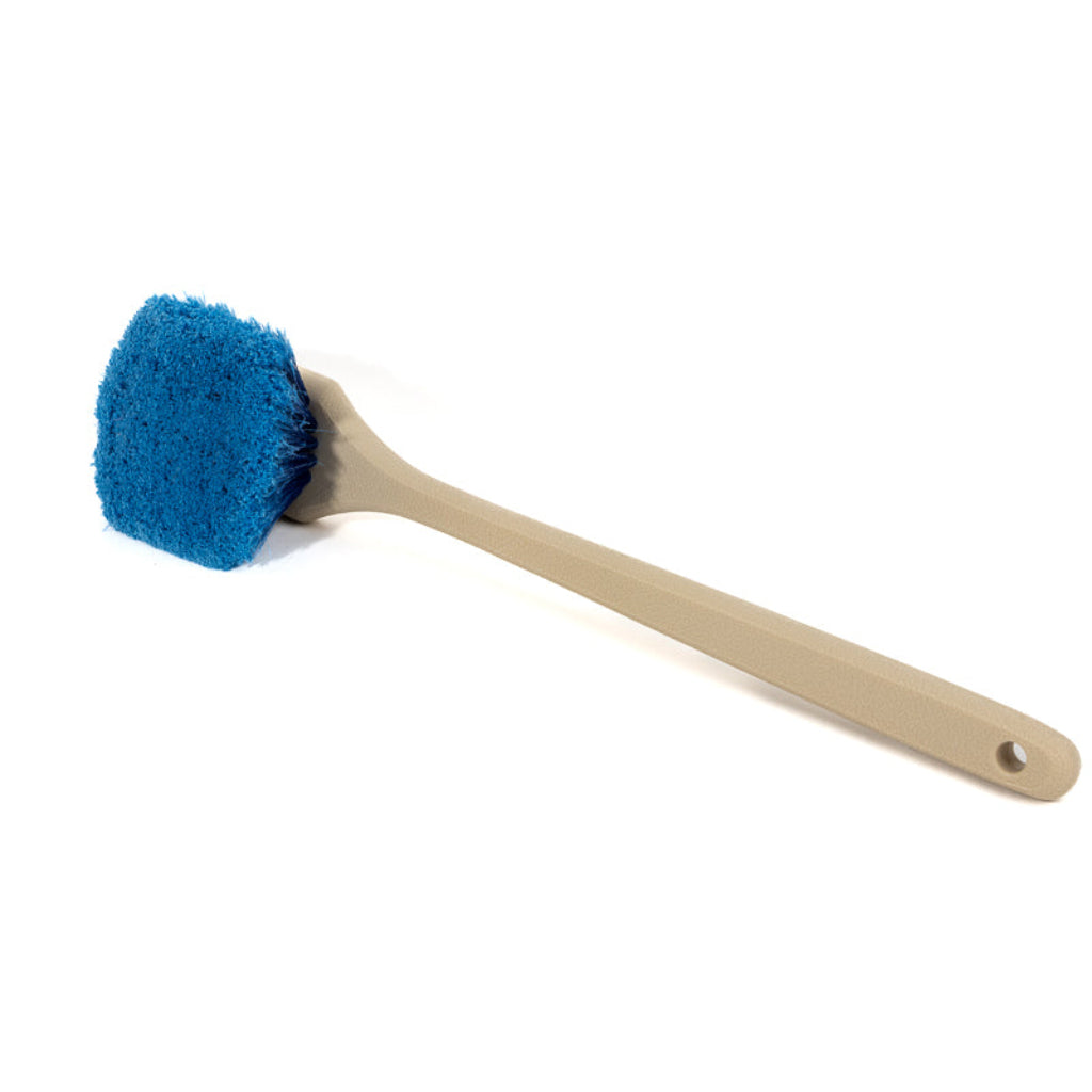 Blue Medium Soft Flagged Polystyrene Utility Brush With Handle for Automotive Wheels, Chassis, Exhaust Pipes, Gutters and Siding 20' Handle
