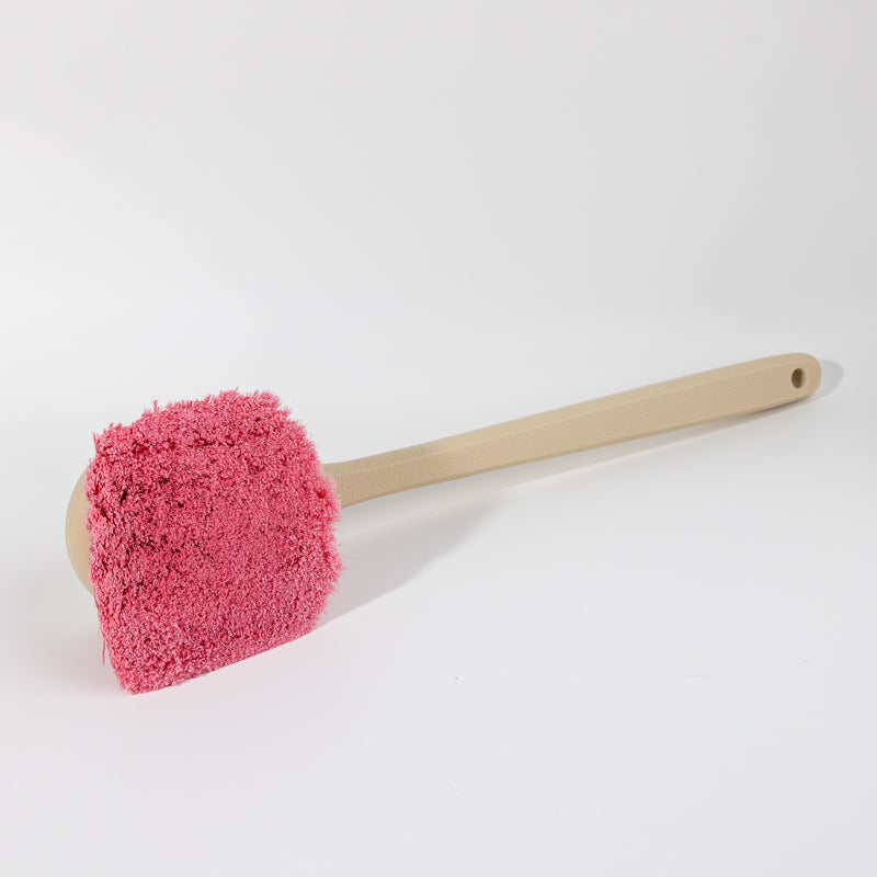 Red Medium Soft Flagged Polystyrene Utility Brush With Handle for Cement Truck and Aggressive Cleaning