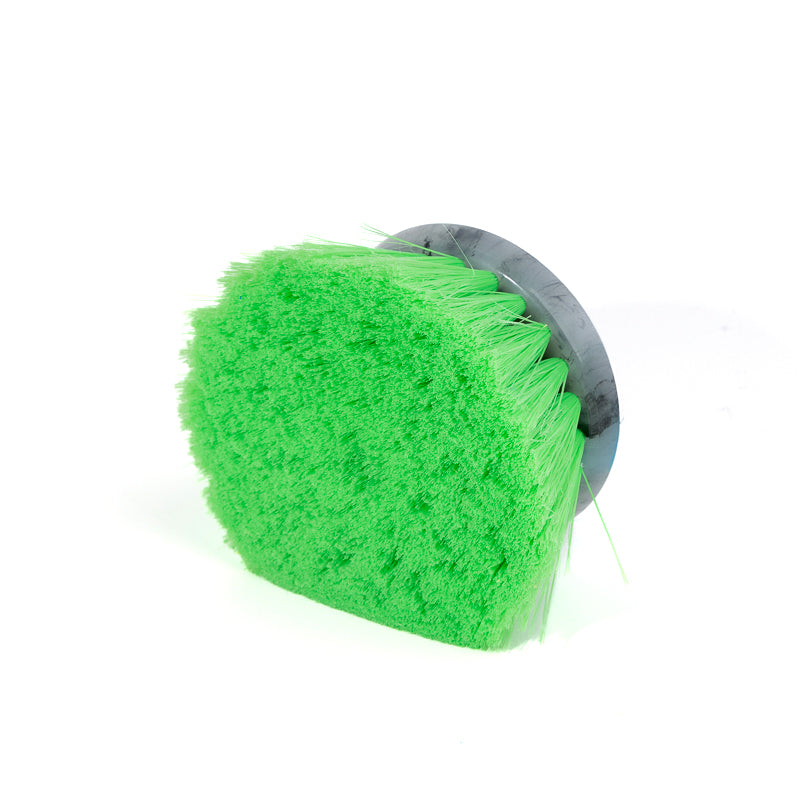 Green Round Ultra Soft Polybutylene Brush for All Purpose Automotive Detailing and Fine Finishes