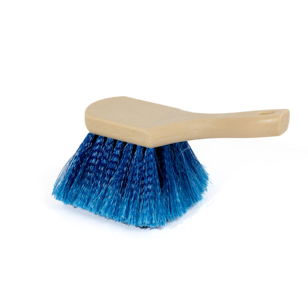 Blue Medium Soft Flagged Polystyrene Utility Brush With Handle for Automotive Wheels, Chassis, Exhaust Pipes, Gutters and Siding Long Trim