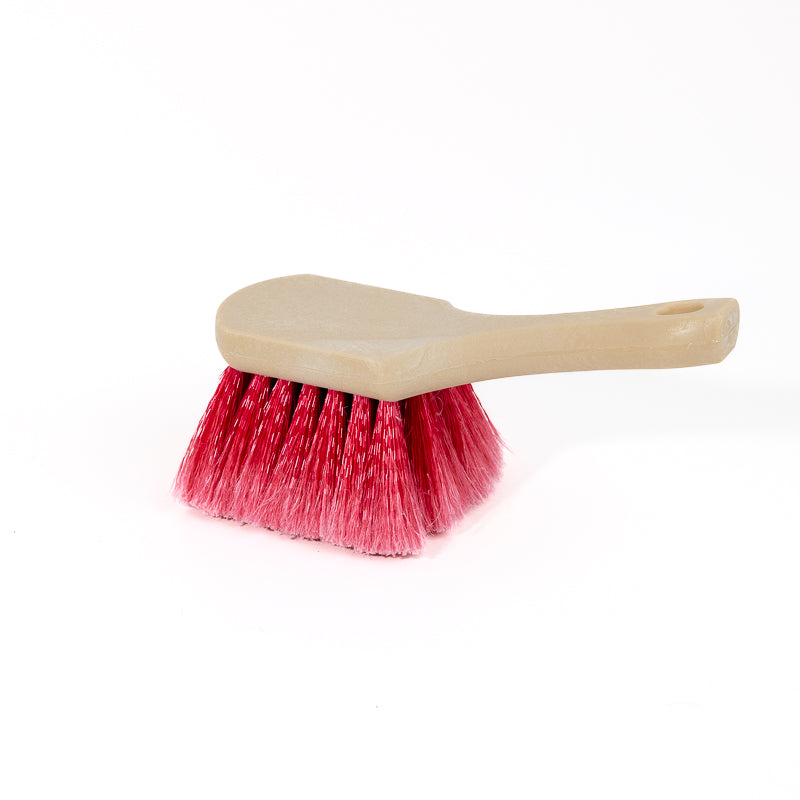 Red Medium Soft Flagged Polystyrene Utility Brush With Handle for Cement Truck and Aggressive Cleaning