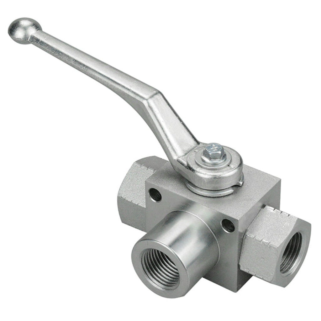 Female Pipe High Pressure Three Way Steel Ball Valve