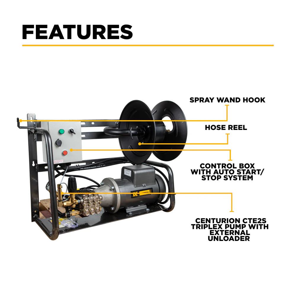 BE 220Volt 2000psi 3.5gpm Support mural pour nettoyeur haute pression électrique industriel X-2050FW1A