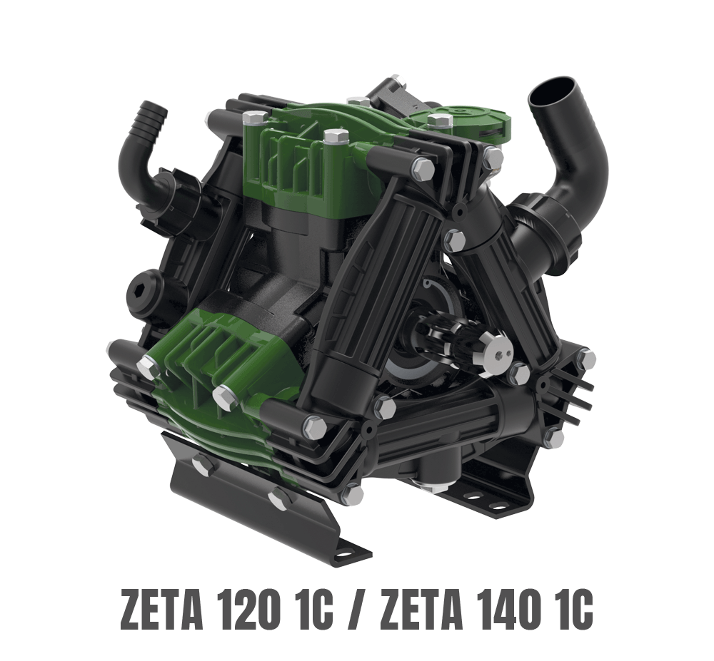 UDOR ZETA 120 Diaphragm Pump | 31 GPM @ 300 PSI | Plasticized Aluminum Heads | Ag & Industrial Sprayer Pump
