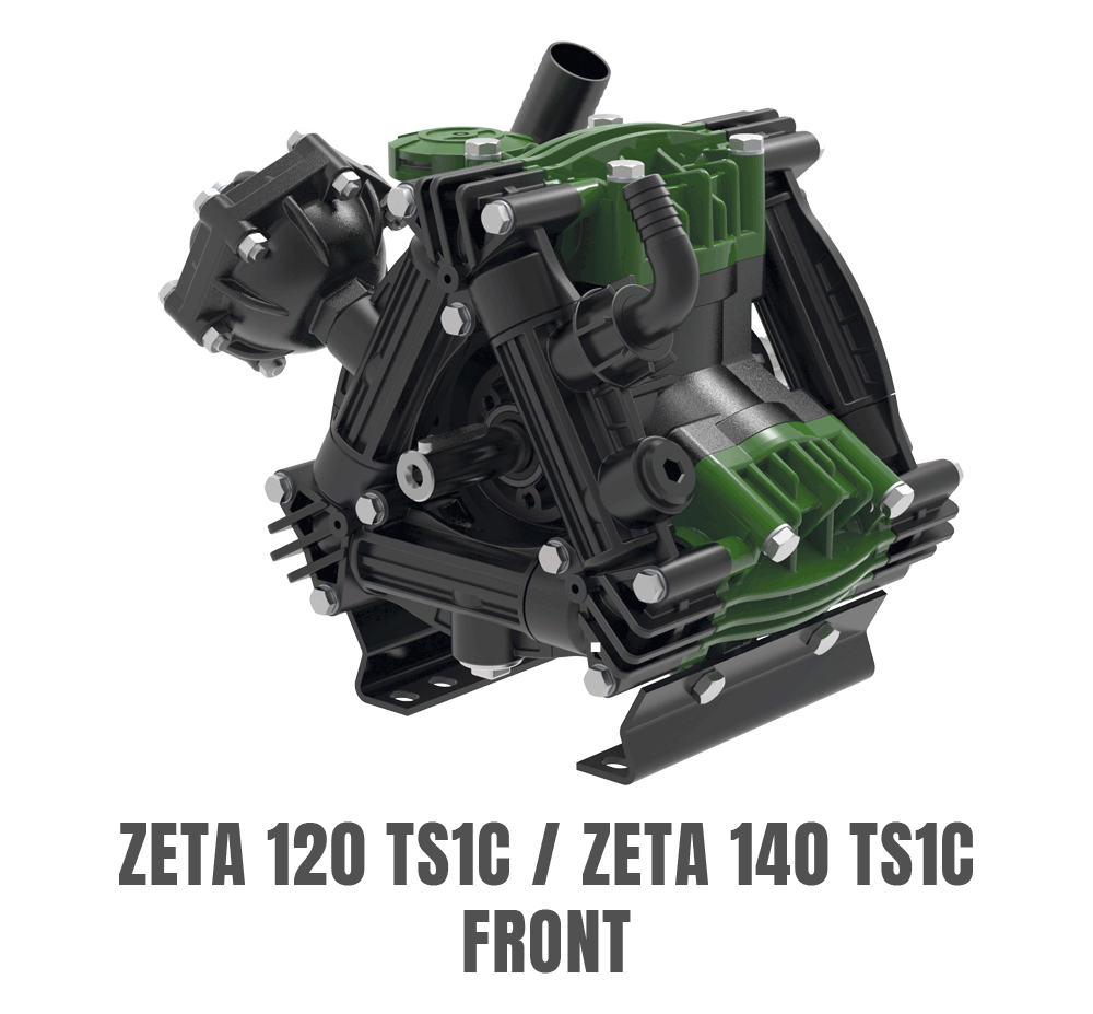 UDOR ZETA 120 Diaphragm Pump | 31 GPM @ 300 PSI | Plasticized Aluminum Heads | Ag & Industrial Sprayer Pump