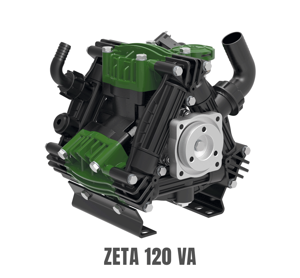 UDOR ZETA 120 Diaphragm Pump | 31 GPM @ 300 PSI | Plasticized Aluminum Heads | Ag & Industrial Sprayer Pump