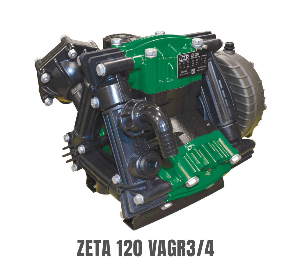 UDOR ZETA 120 Diaphragm Pump | 31 GPM @ 300 PSI | Plasticized Aluminum Heads | Ag & Industrial Sprayer Pump