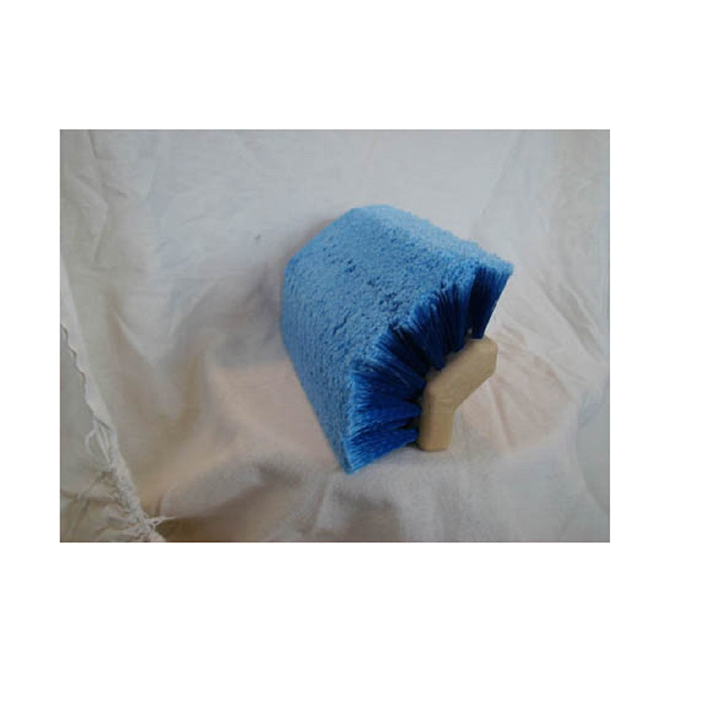 Blue Angled Medium Soft Flagged Polystyrene Flow-Through Brush for Automotive Wheels, Chassis, Exhaust Pipes, Gutters and Siding