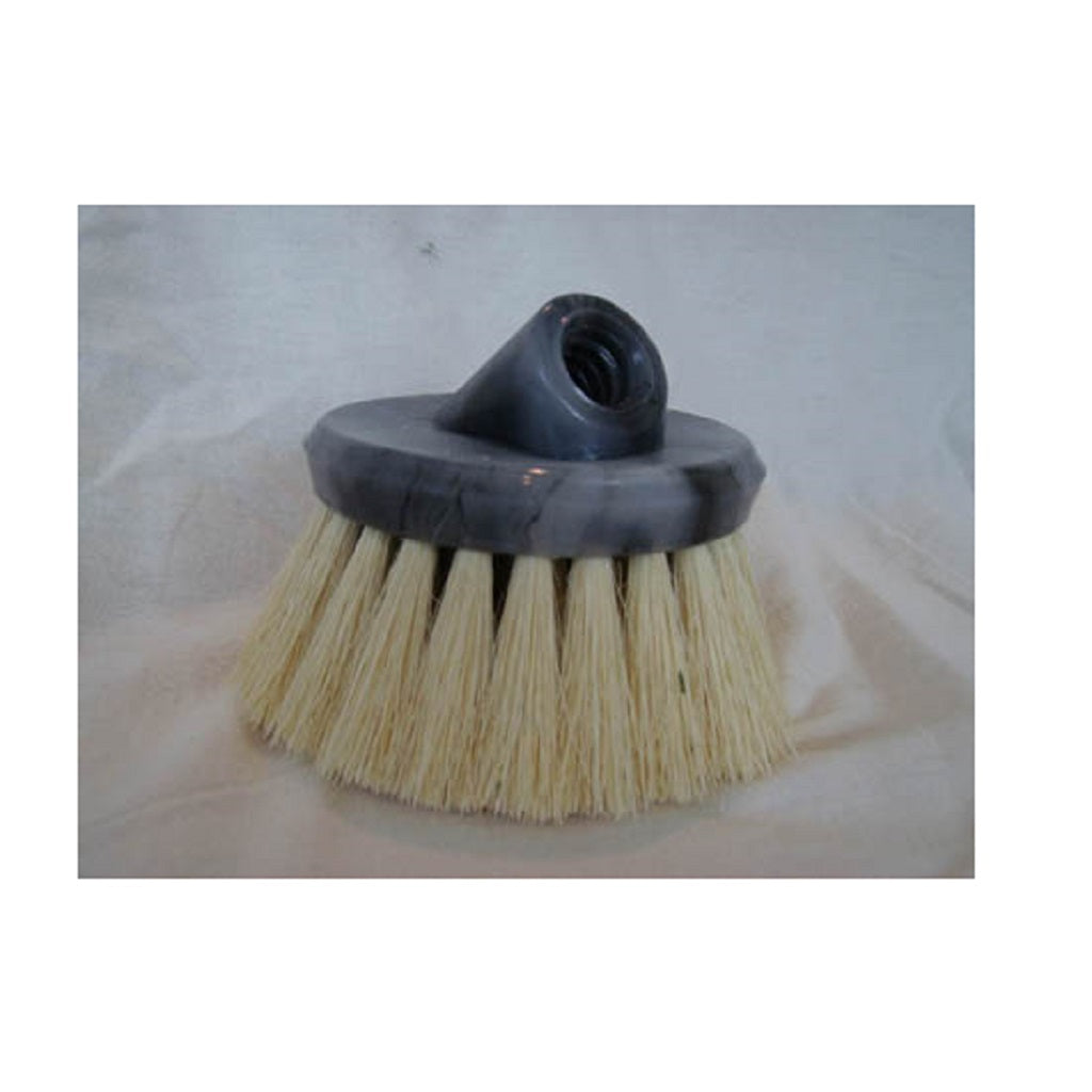 Natural Medium Stiff Chemical Resistant Tampico Flow-Through Brush for Truck Trailer Chassis Exhaust and Softwashing Applications