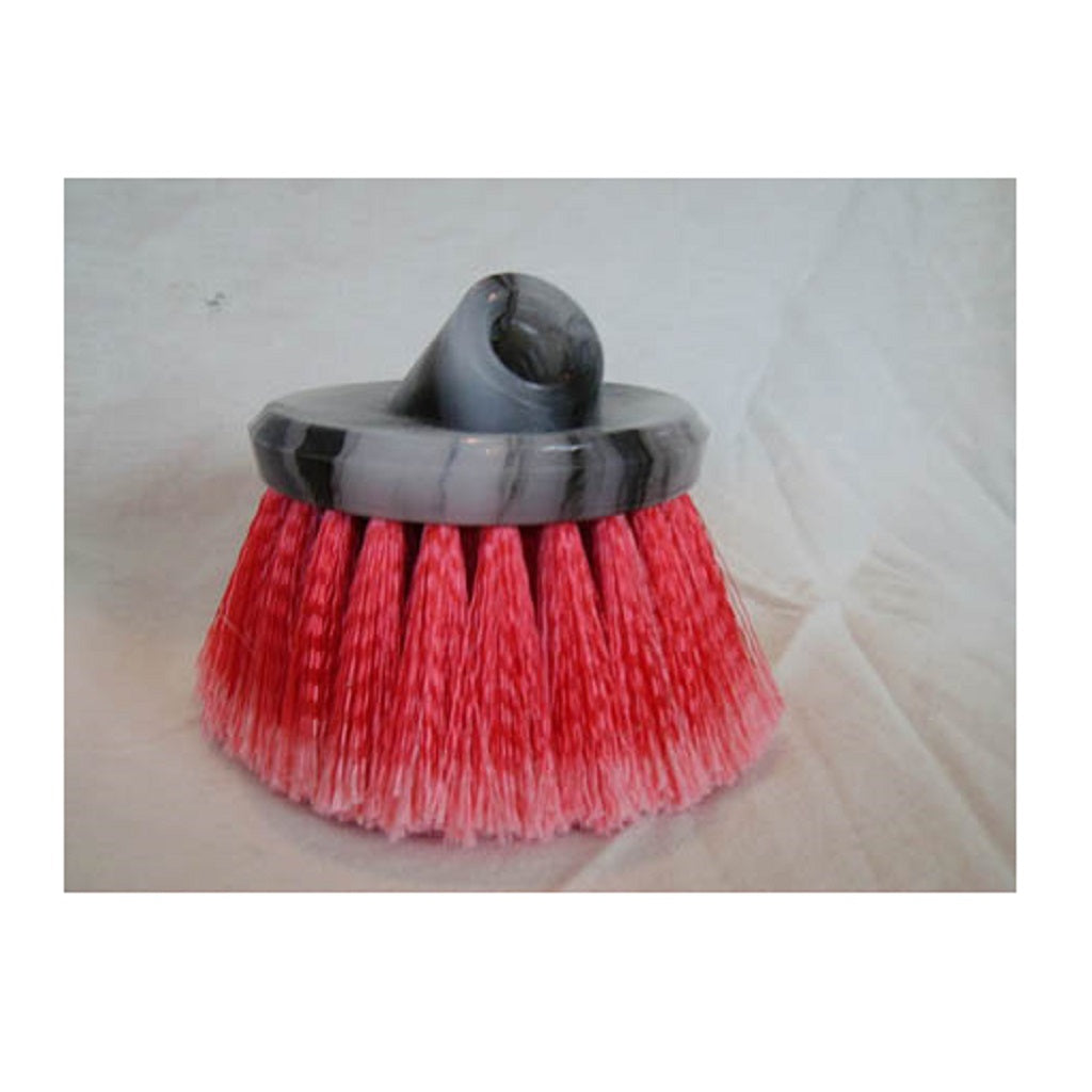 Red Medium Soft Round Polystyrene Flow-Through Brush with High Chemical Resistance for Cement Truck and Aggressive Cleaning
