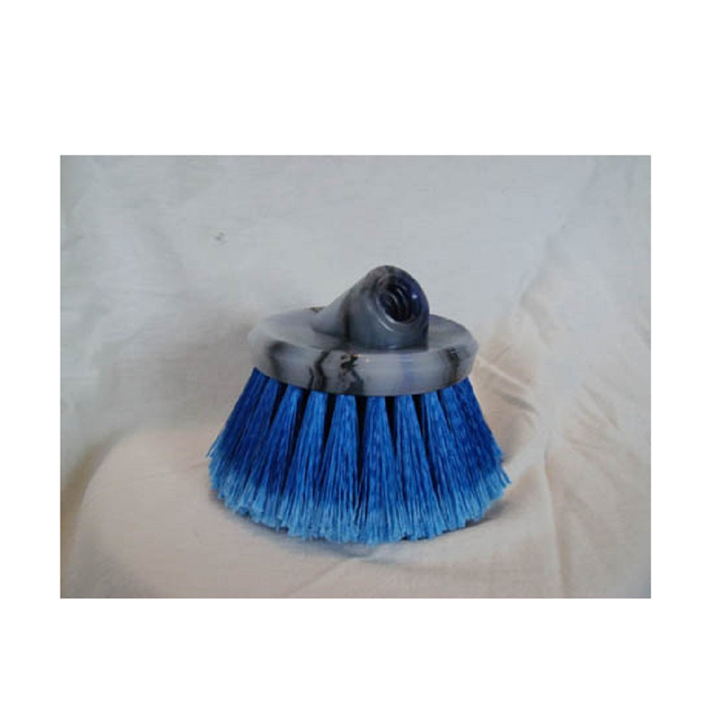 Blue Medium Soft Round Flagged Polystyrene Flow-Through Brush for Automotive Wheels, Chassis, Exhaust Pipes, Gutters and Siding