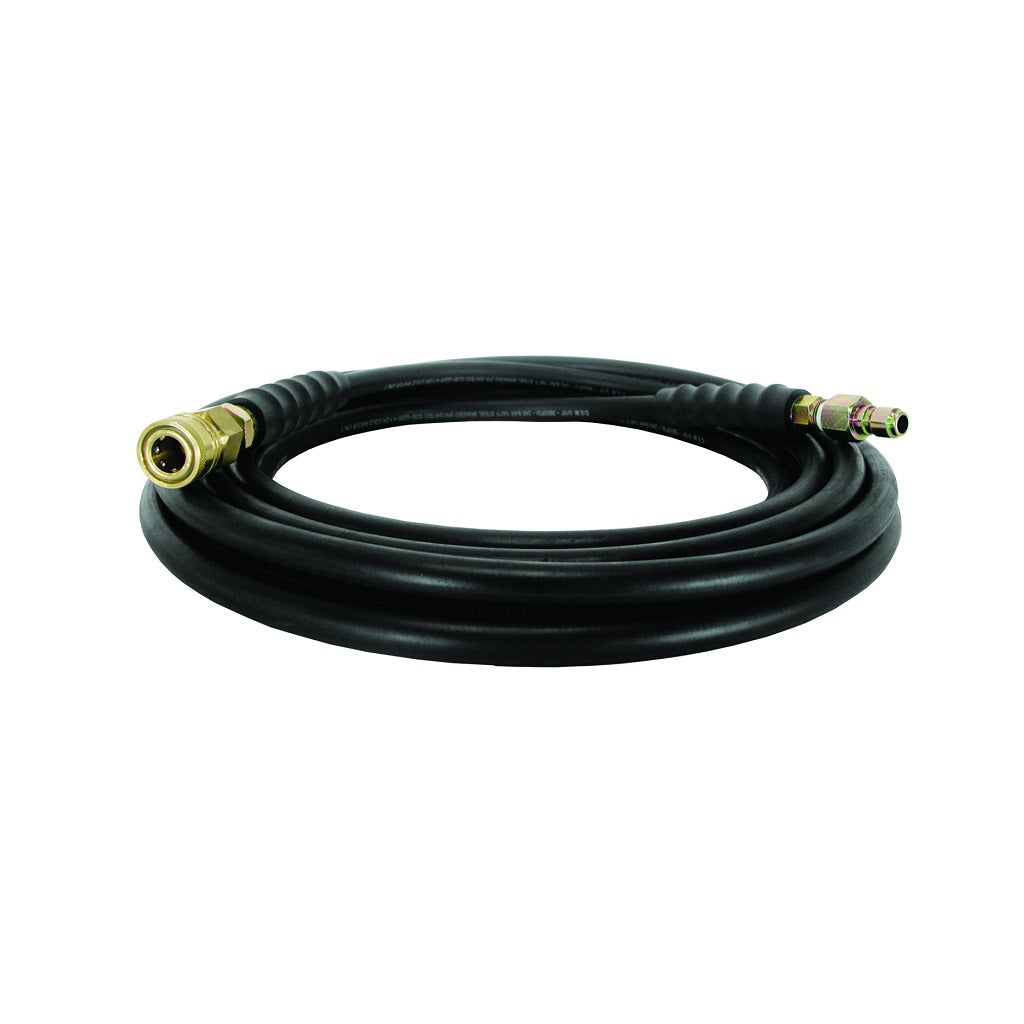 BE 1/4 Inch ID 4000psi Single Braid Black Warm Water Hose 212°F 25ft Quick Connect Ends