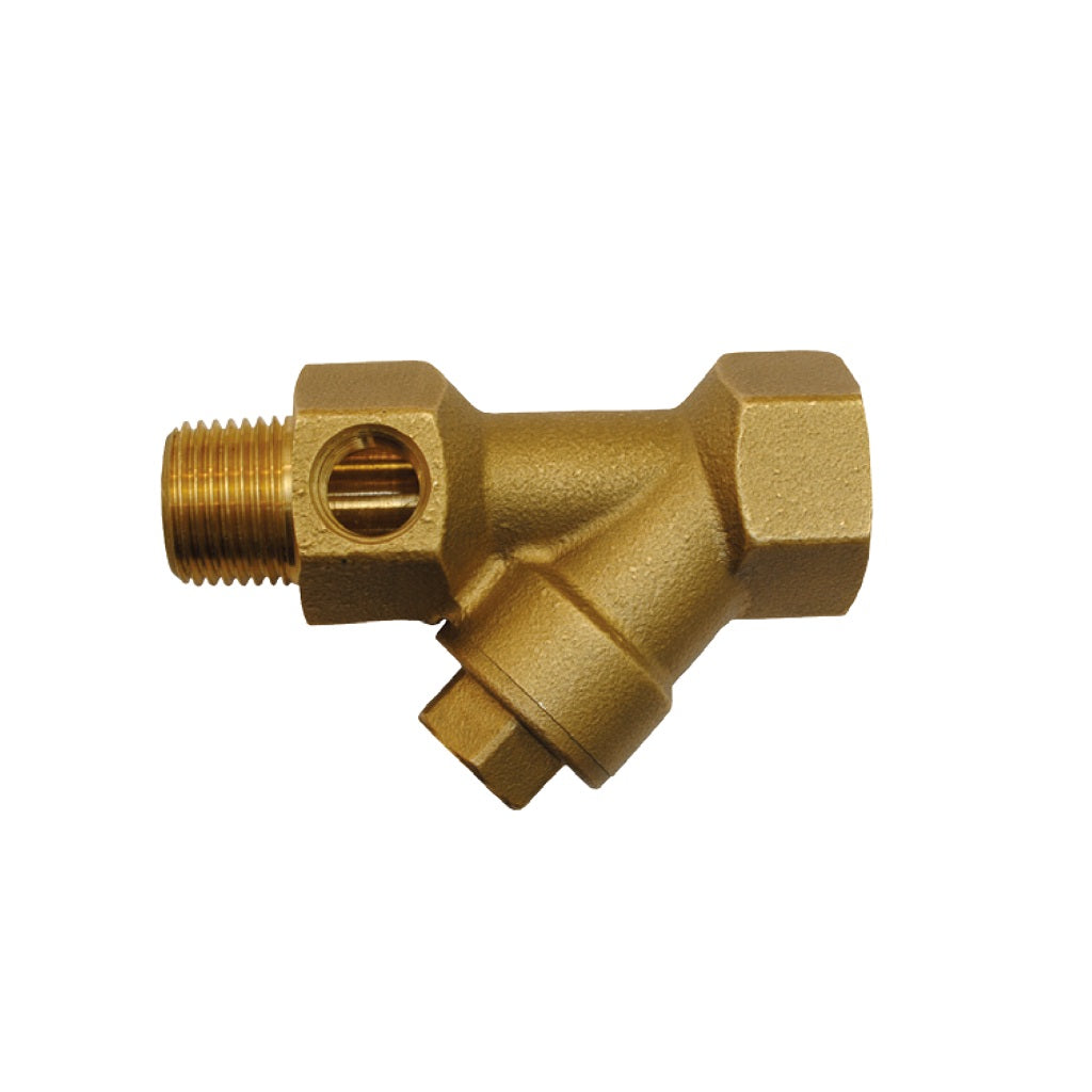 1/2" Brass Y Strainer Male x Female with 1/4" Bypass Port