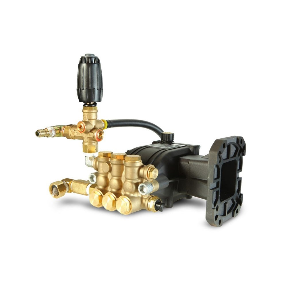 "Ready To Go" Legacy GP3035 G pressure wash pump assembly. Replacement pump fits most 4 to 7 hp engines with a 3/4" inch horizontal shaft.  Hotsy HP3035G, Landa LP3035G, Karcher KP3035G, Shark SP3035G