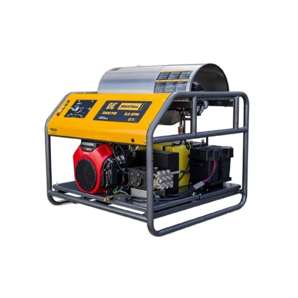 BE 3000psi 8.0gpm Honda Belt Drive Hot Water Pressure Washer Skid Diesel Burner HW3024HG12V