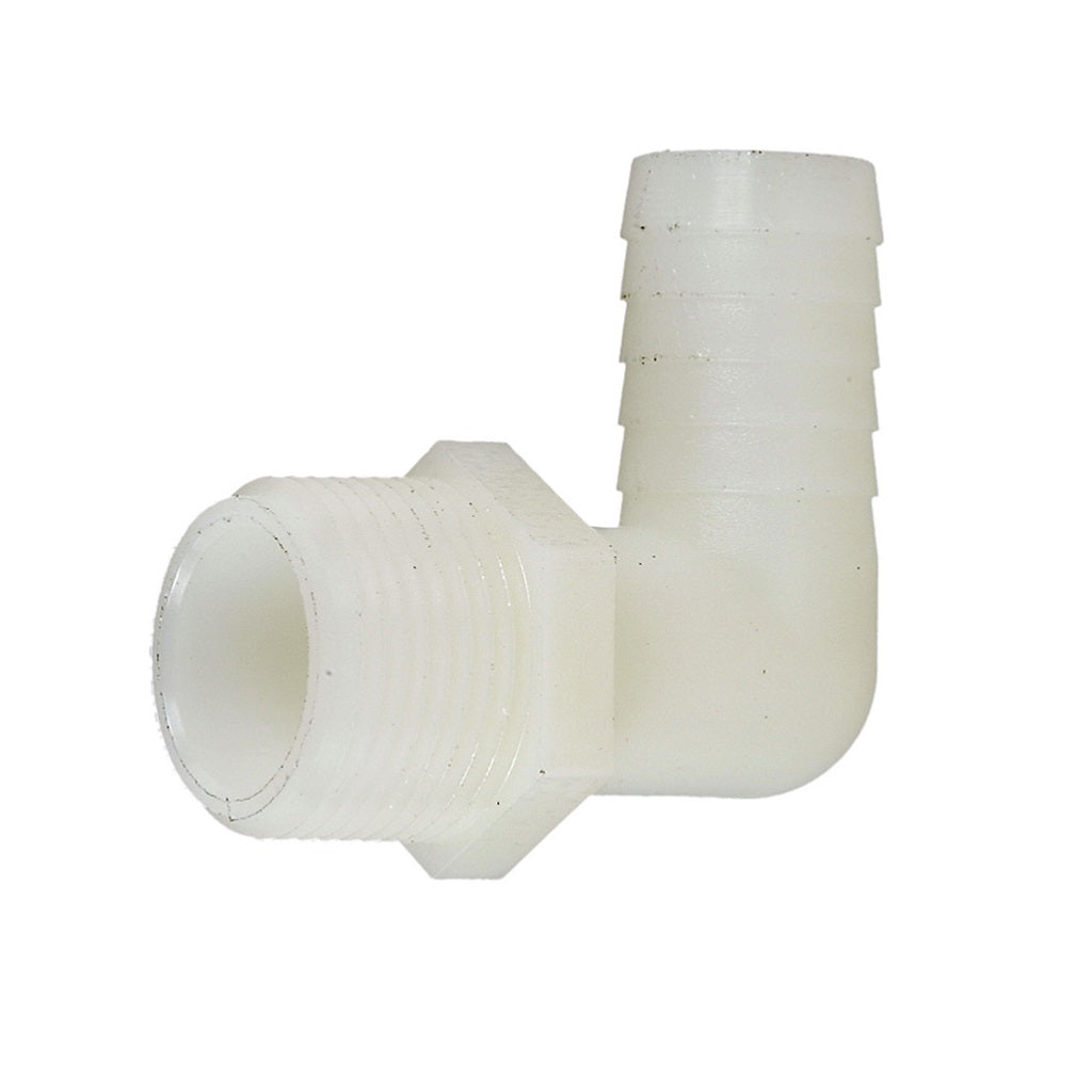 Nylon 90deg Male NPT x Hose Barb