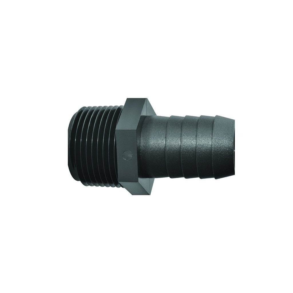 PVC Poly Plastic Male NPT Pipe Thread x Hose Barb Adapter